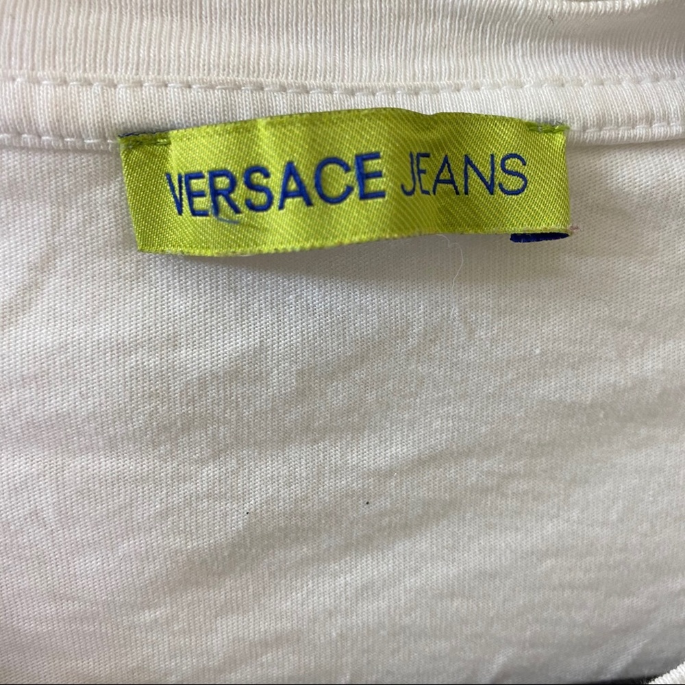 Versace Jeans Floral Striped T-Shirt Sz L - Picture 7 of 9